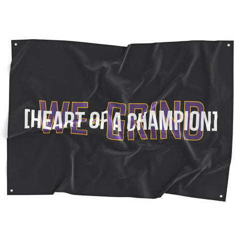 Heart Of A Champion Flag - Black